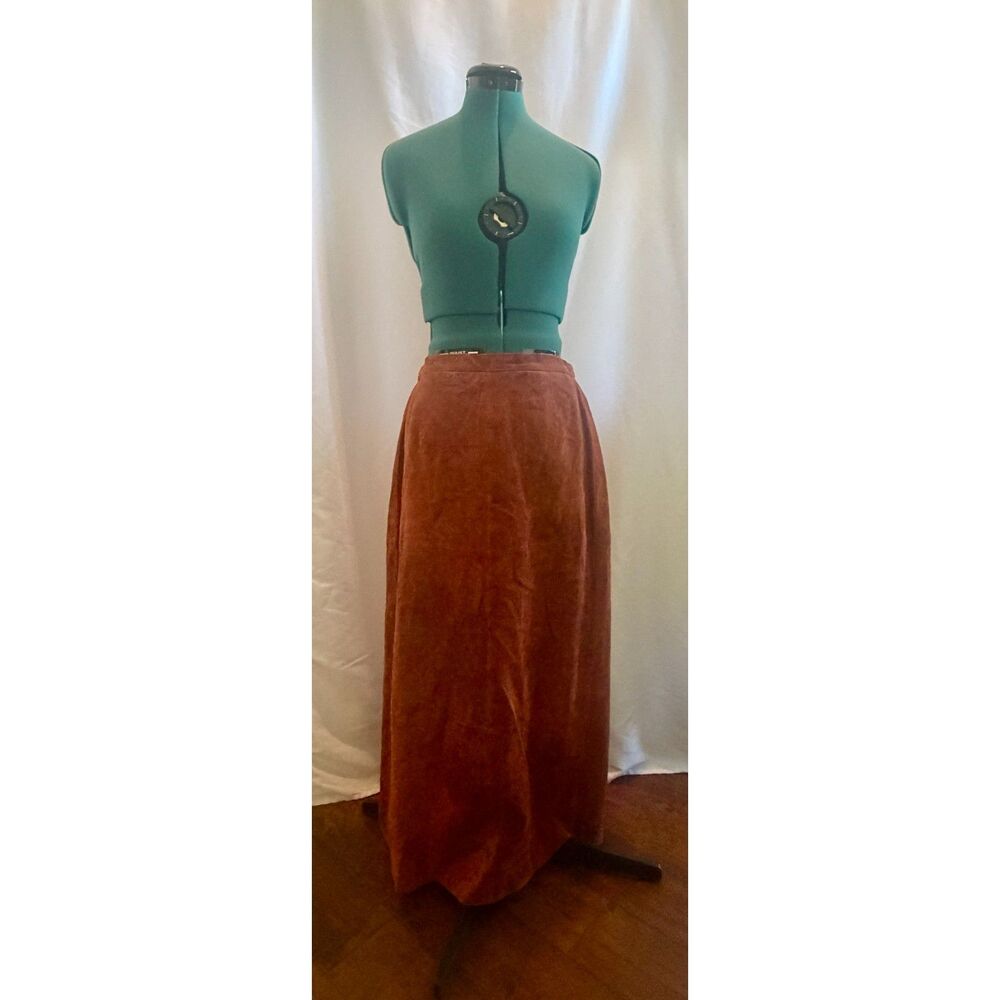 Vintage Terry Lewis Classic Luxuries genuine suede leather maxi skirt. Size 16